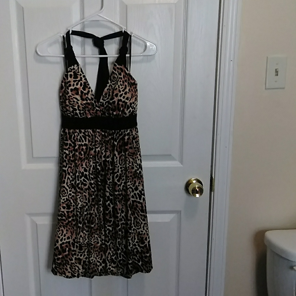 XL Candies leopard print halter dress.